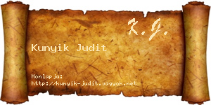 Kunyik Judit névjegykártya